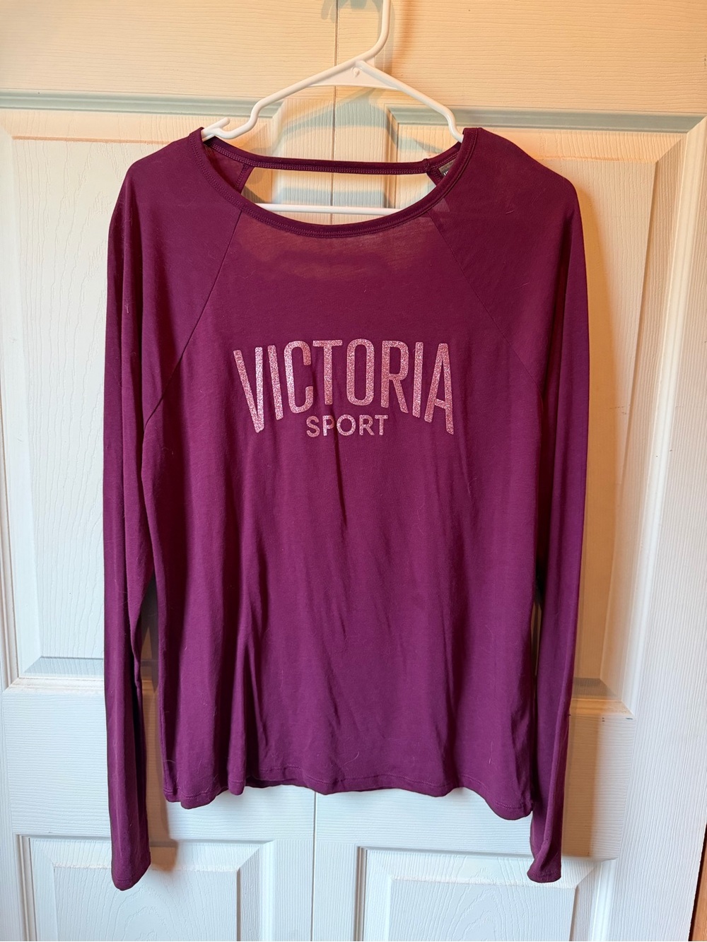 Victoria's Secret Open Back Long Sleeve Tee - Plum
